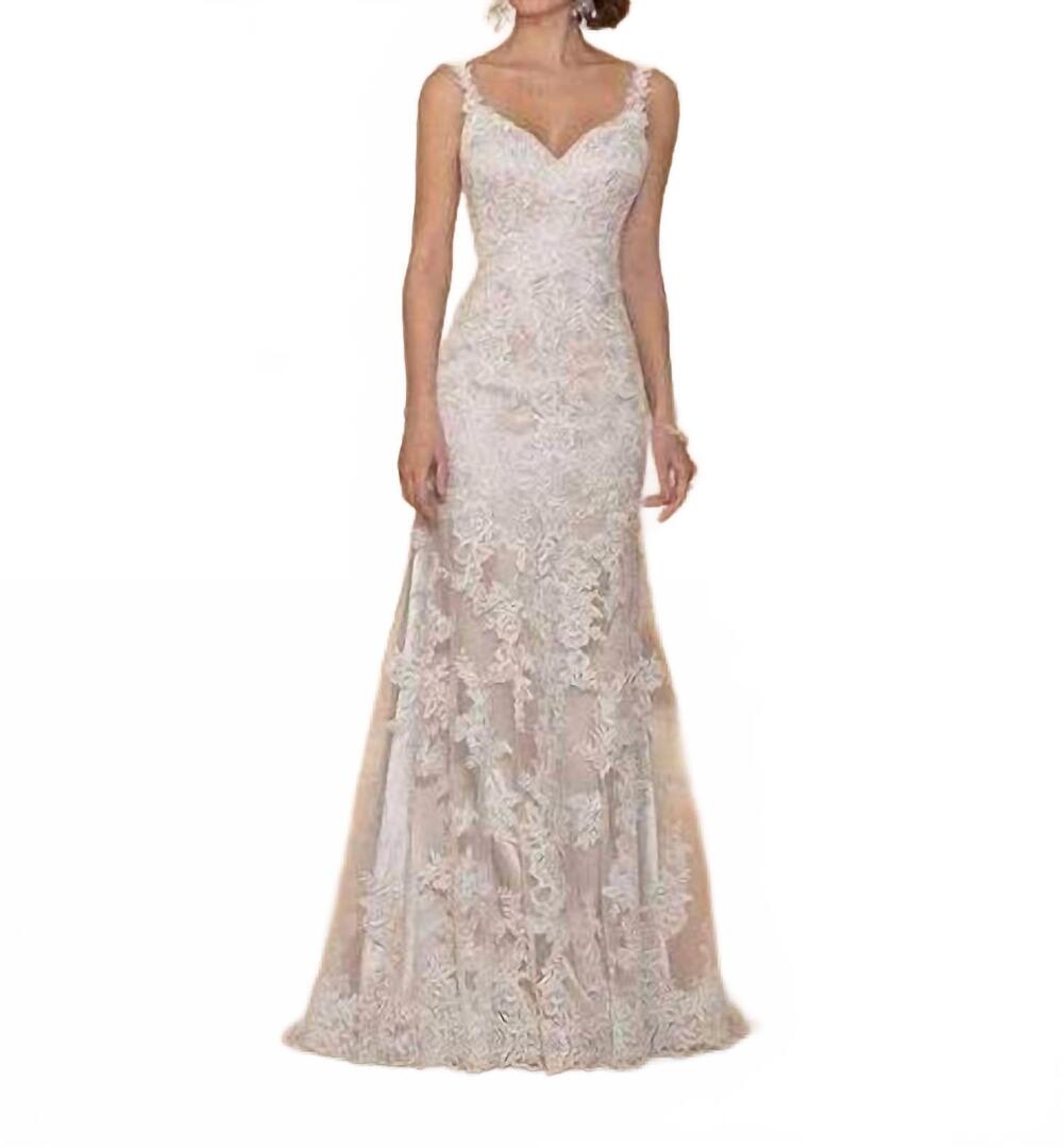NEW STELLA YORK sleeveless v neck wedding gown in ivory